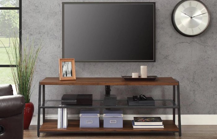 Mainstays Arris 3-in-1 TV Stand for TVs up to 70_, Canyon Walnut