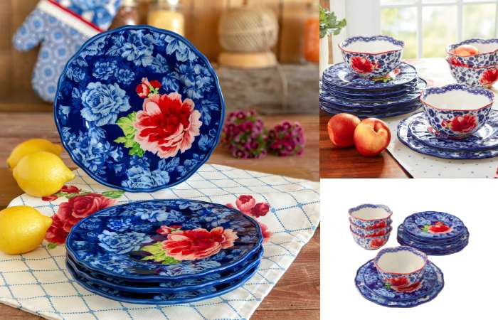 The Pioneer Woman dishes Heritage Floral 12-Piece Stoneware Dinnerware Set