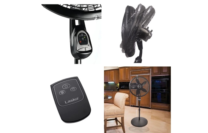 Lasko 54_ Cyclone Oscillating 3-Speed Pedestal Fan with Remote